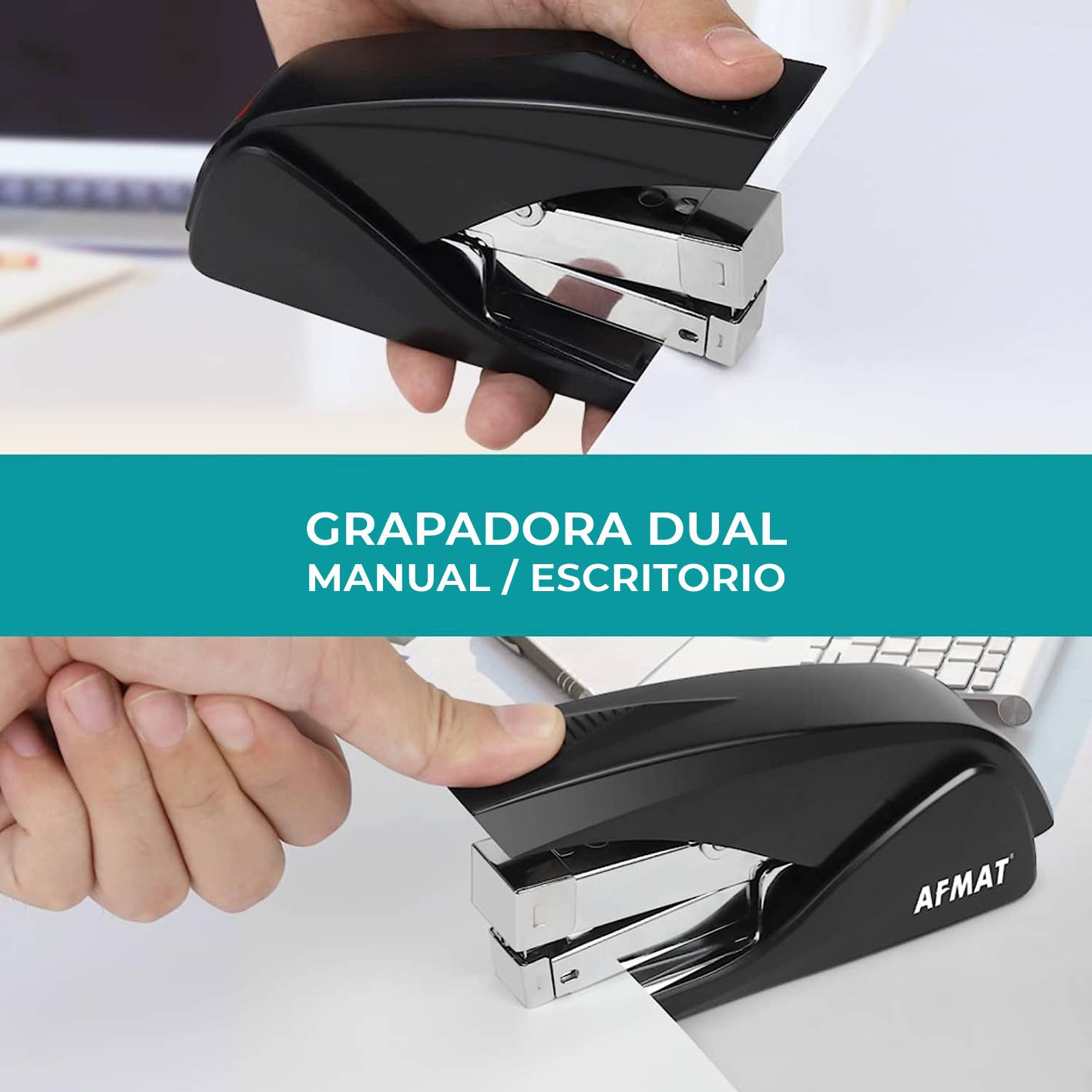 GRAPADORA AFMAT DE BAJO ESFUERZO PARA 50 HOJAS - NEGRO