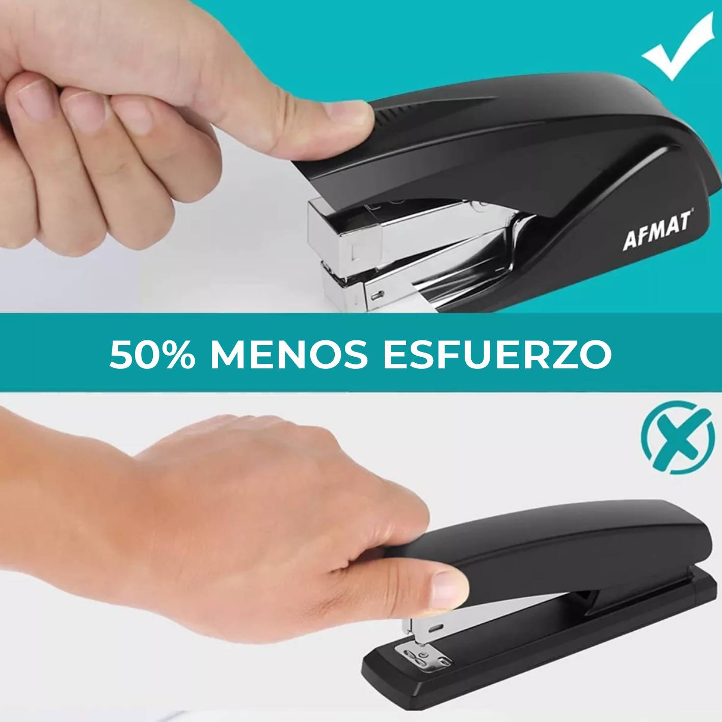 GRAPADORA AFMAT DE BAJO ESFUERZO PARA 50 HOJAS - NEGRO