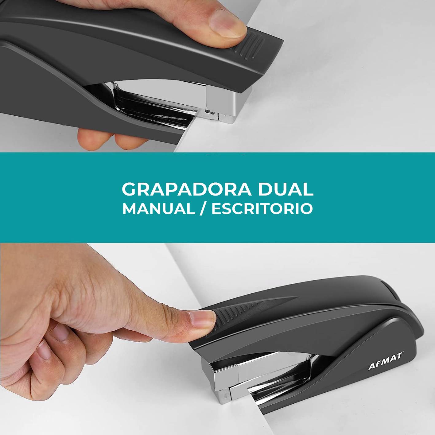 GRAPADORA AFMAT DE BAJO ESFUERZO PARA 50 HOJAS - GRIS