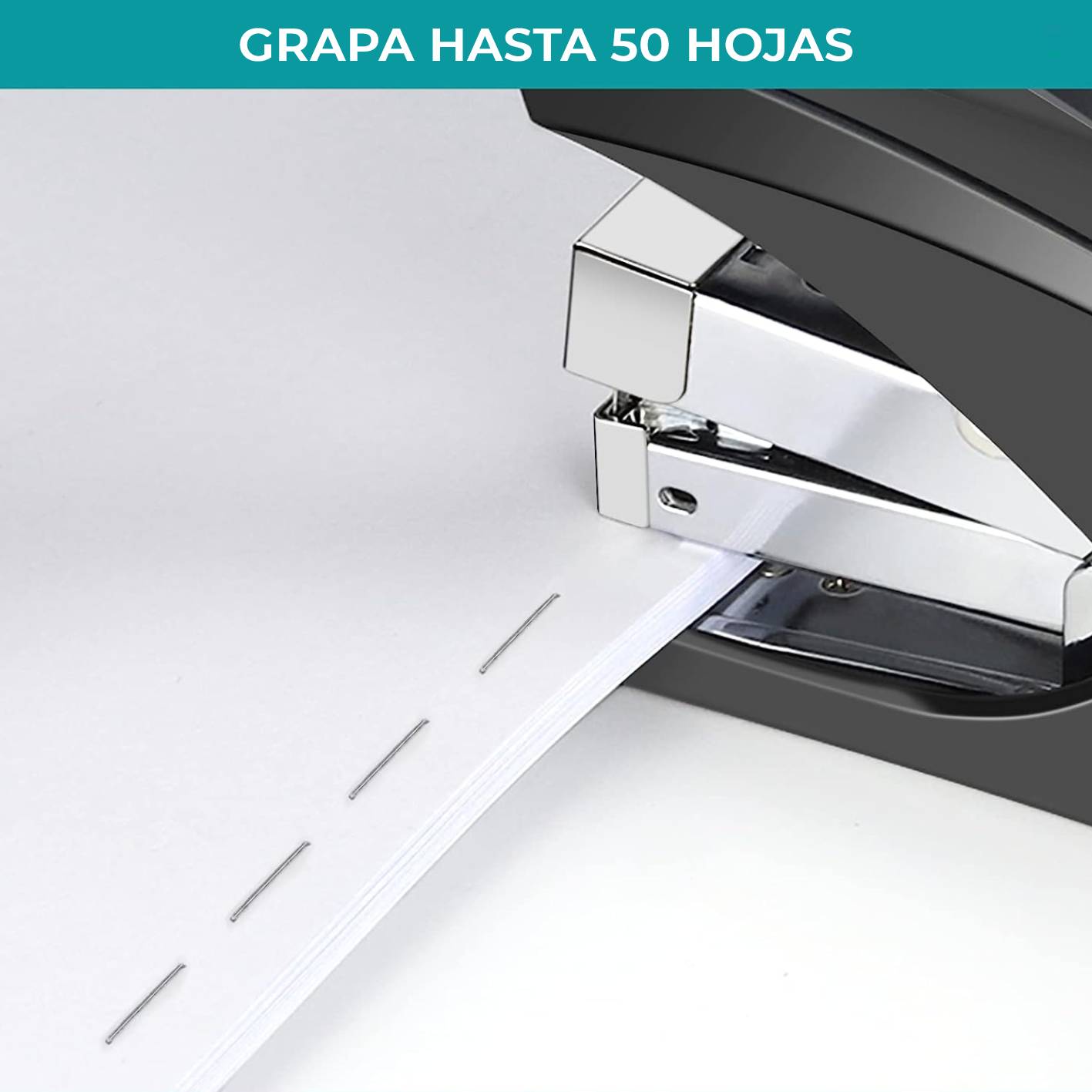 GRAPADORA AFMAT DE BAJO ESFUERZO PARA 50 HOJAS - GRIS