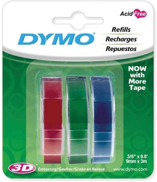 CINTAS RELIEVE PARA DYMO ORGANIZER EXPRESS - PACK x3 COLORES
